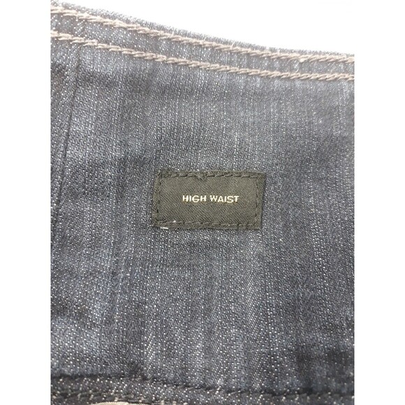 Y2K EXPRESS‎ JEANS Stretch DENIM HIGHWAIST SKIRT Size 8 Zip Buttonfly 17" length - Picture 8 of 11